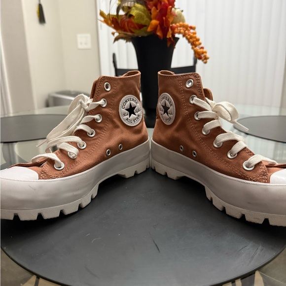 Converse High-Top Sneakers in Brown and White - Picture 7 of 14